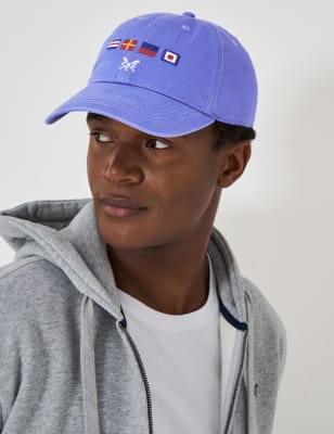 Crew Clothing Men's Pure Cotton Flag Baseball Cap - one size - Cornflower, Cornflower