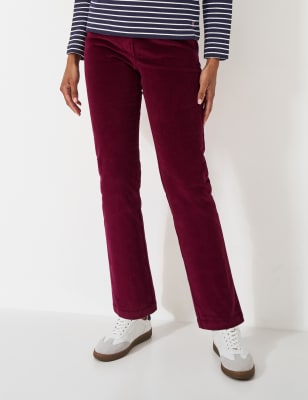 Crew Clothing Women's Cord Tapered Trousers - 12 - Navy, Berry,Navy,Teal