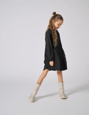 Kids Only Girls Tiered Dress (7-14 Yrs) - 9-10Y - Black, Black