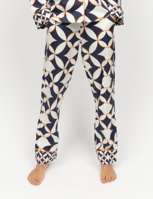 Cyberjammies Women's Cotton Modal Geometric Print Pyjama Bottoms - 6 - Navy Mix, Navy Mix