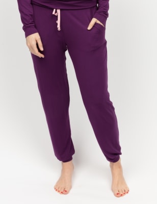 Cyberjammies Women's Modal Jersey Knit Cuffed Pyjama Bottoms - 6 - Dark Purple, Dark Purple