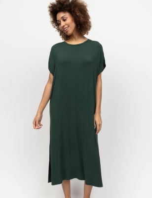 Cyberjammies Women's Modal Rich Long Nightdress - 12 - Green, Green