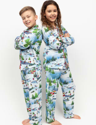 Cyberjammies Kid's Family Cotton Rich Patterned Pyjamas (2-13 Yrs) - 12-13 - White Mix, White Mix