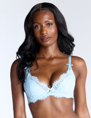 Boux Avenue Women's Clara Lace Plunge Bra (A-E) - 36C - Light Blue, Light Blue