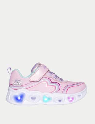 Skechers Kids Heart Lights Retro Trainers (4 Small - 9 Small) - 5 S - Pink, Pink