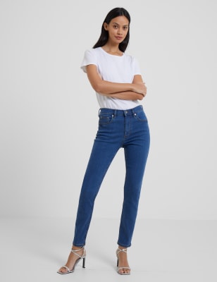 French Connection Women's High Waisted Skinny Ankle Grazer Jeans - 12 - Indigo, Indigo