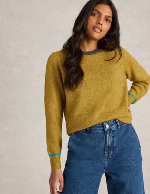 White Stuff Women's Textured Jumper - 12 - Yellow Mix, Yellow Mix