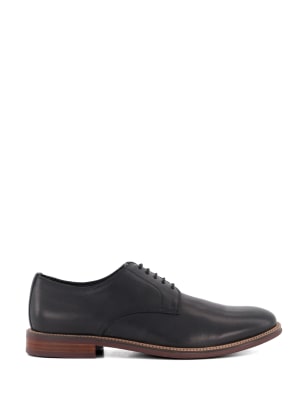 Dune London Men's Leather Derby Shoes - 10 - Black, Black,Tan