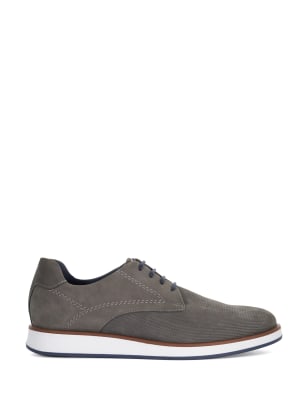 Dune London Men's Leather Derby Shoes - 9 - Grey, Grey