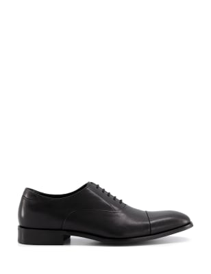 Dune London Men's Wide Fit Leather Oxford Shoes - 10 - Black, Black