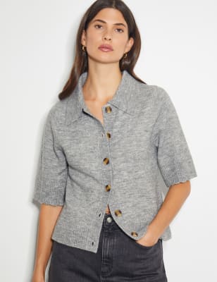 Monsoon Women's Collared Cardigan - S - Grey, Grey