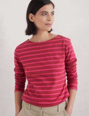 Seasalt Cornwall Women's Pure Cotton Striped Crew Neck Top - 20 - Multi, Multi