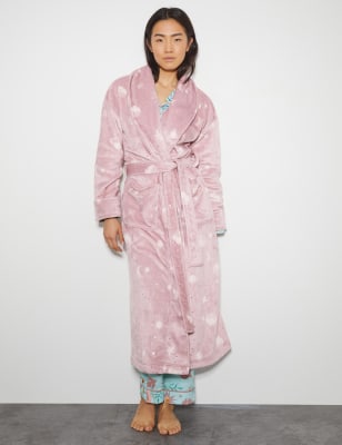 Monsoon Women's Star Print Dressing Gown - Pink Mix, Pink Mix