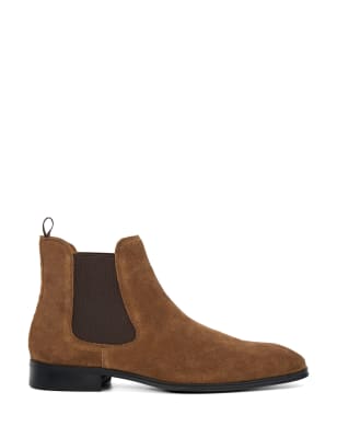 Dune London Men's MANDATORY - Plain Toe Chelsea Boot - 7 - Brown, Brown