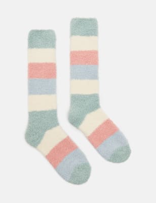 Joules Women's Thermal Striped Fluffy Socks - Multi, Multi