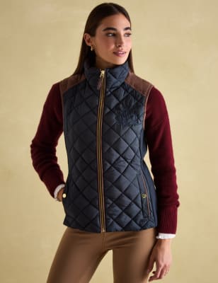 Joules Women's Quilted Funnel Neck Zip Up Gilet - 20 - Navy, Navy