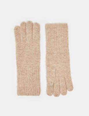 Joules Women's Knitted Cuffed Gloves - M-L - Navy, Navy