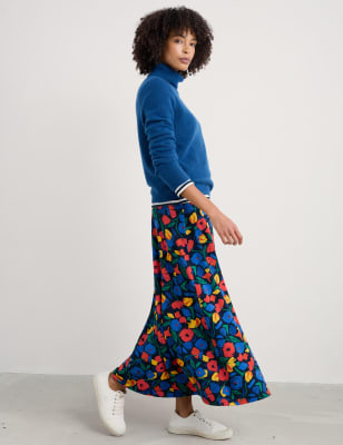 Seasalt Cornwall Women's Cotton Rich Floral Midaxi A-Line Skirt - 16 - Multi, Multi