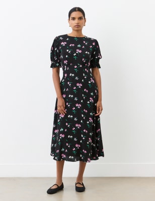 Finery London Women's Floral Midi Tea Dress - 12 - Black Mix, Black Mix