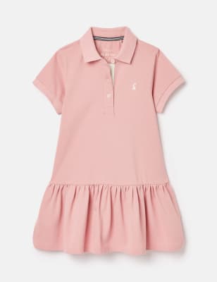 Joules Girls Pure Cotton Tired Hem Polo Dress (2-13 Yrs) - 8-9 Y - Navy Mix, Navy Mix