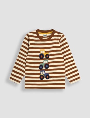 Jojo Maman Bb Boys Pure Cotton Appliqu Top (6 Mths-5 Yrs) - 2-3 Y - Brown Mix, Brown Mix