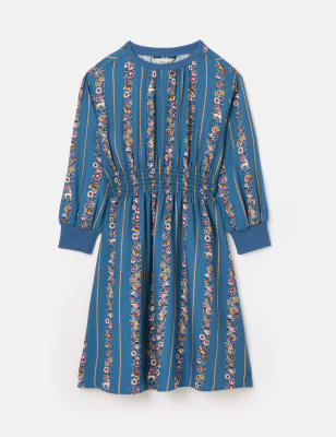 Joules Girls Printed Dress (2-12 Yrs) - 5-6Y - Blue Mix, Blue Mix