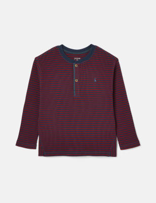 Joules Boys Pure Cotton Striped Top (2-12 Yrs) - 11-12 - Red Mix, Red Mix