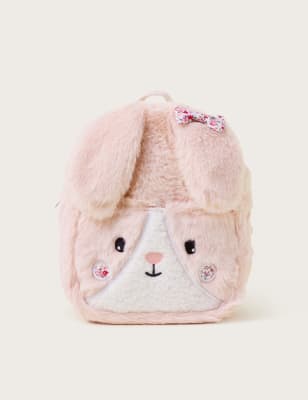 Monsoon Kids Faux Fur Bunny Backpack - Pink, Pink