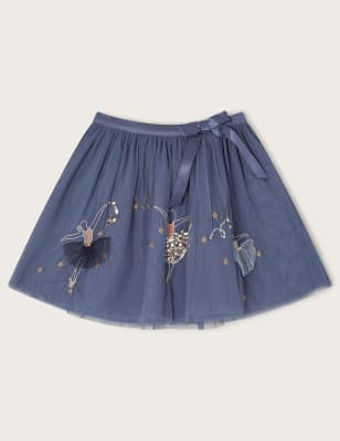 Monsoon Girls Embellished Ballerina Skirt (3-13 Yrs) - 7-8 Y - Blue, Blue