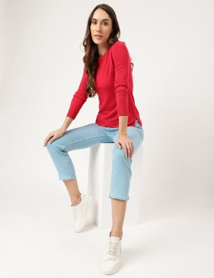 

Marks & Spencer Crew Neck Slim Fit Jumper (FEMALE, FUCHSIA, 10)