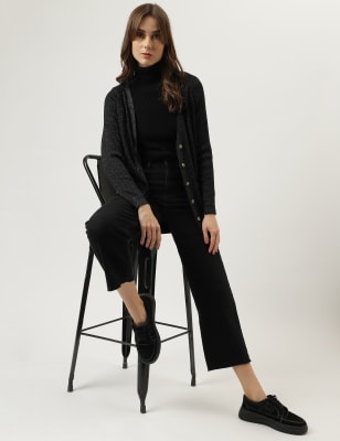 

M&S Collection Cárdigan estilo boyfriend largo con brillosWomens - Black, Black