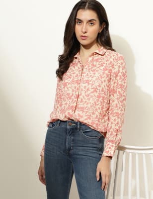 

Marks & Spencer Floral Print Collar Shirt (FEMALE, BEIGE MIX, 20)
