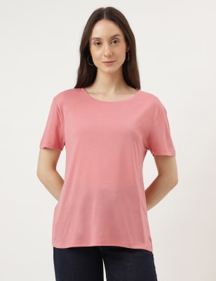 

Marks & Spencer Relaxed Fit Crew Neck Tee (FEMALE, ANTIQUE ROSE, 16)