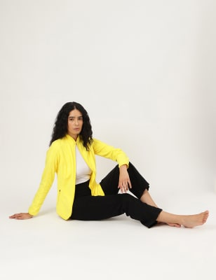

Marks & Spencer Slim Fit Standing Collar Fleece Jacket (FEMALE, BRIGHT YELLOW, 12)