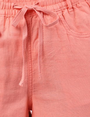 IBF Linen Viscose Wide Leg Trouser, SOFT CORAL, swatch