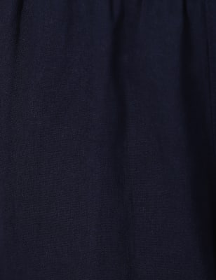 Linen Mix Plain Trouser, NAVY, swatch