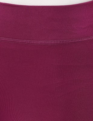 Viscose Mix Plain Skinny Fit Leggings, DARK MAGENTA, swatch
