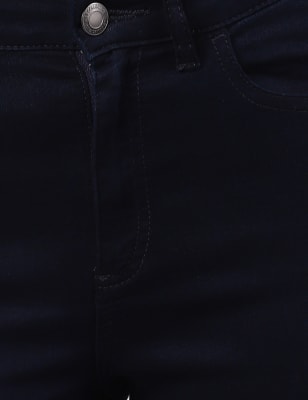 Cotton Mix Plain Super Skinny Fit Jeans, INDIGO, swatch
