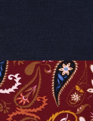 IBO Visco Elastane Paisley SS LL PJ, NAVY MIX, swatch