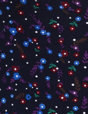 IBO Visco Elastane Floral LS LL PJ, DARK BLUE MIX, swatch