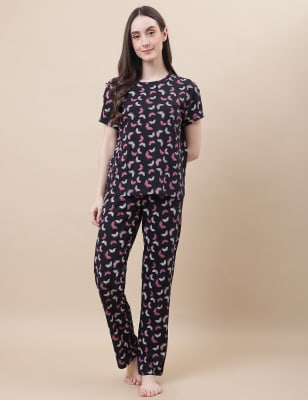 

Marks & Spencer Pure Cotton Crew Neck Loungewear Set (FEMALE, BLACK MIX, S)