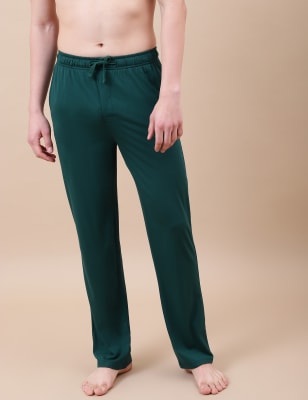 

Marks & Spencer Cotton Blend Solid Drawstring Pyjama (MALE, DARK GREEN, L)