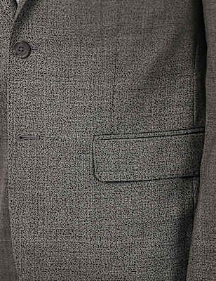 Plain Lapel Collar Blazer, GREY MIX, swatch