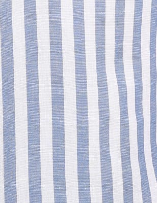 Linen Mix Stripes Spread Collar Shirts, BLUE MIX, swatch