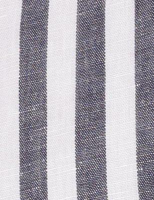 Linen Mix Stripes Spread Collar Shirts, NAVY MIX, swatch