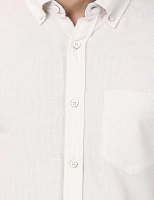 Linen Mix Striper Shirt, BEIGE MIX, swatch