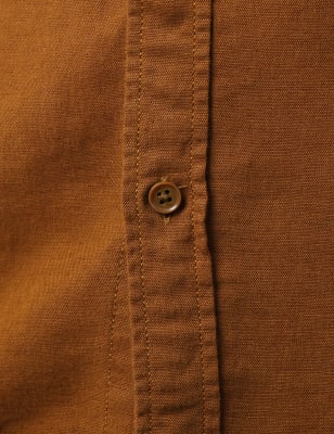 Linen Mix Solid Shirt, COGNAC, swatch