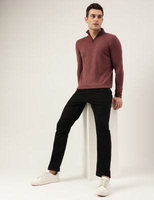 

Mens M&S Collection Cashmilon™ Half Zip Jumper - Wine, Wine