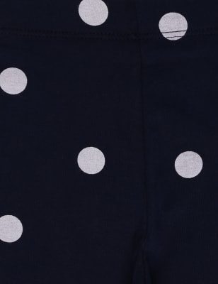 Cotton Rich Printed Leggings, NAVY MIX, swatch