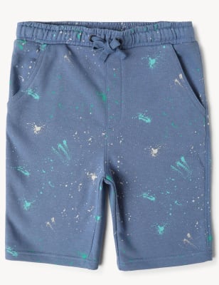 

Boys M&S Collection Cotton Rich Paint Splat Short - Blue Mix, Blue Mix